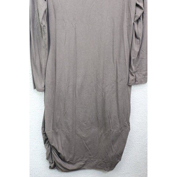 Chalet Et Ceci Brown Long Sleeve Bamboo Blend Midi Dress-Size Medium-Minimalist - Picture 9 of 10